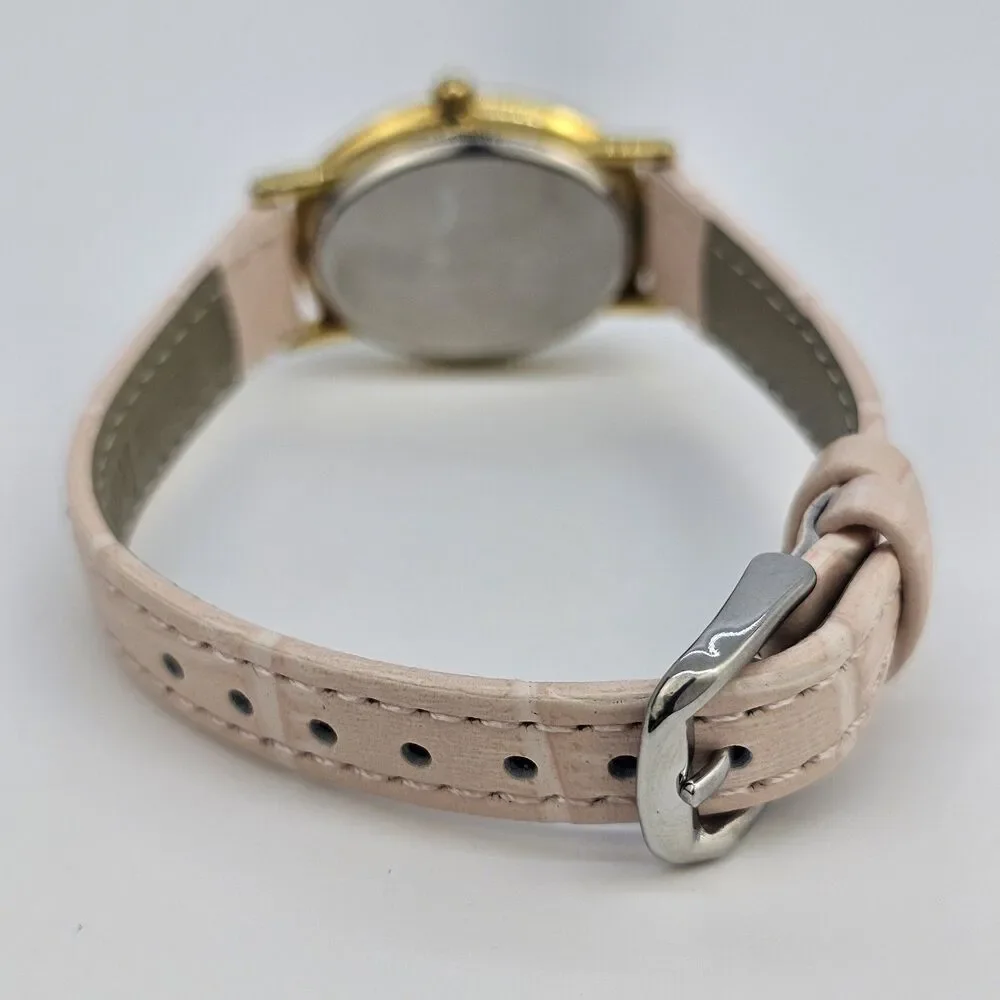VTG Parmex Women's Watch 24MM MOP Dial New Pink Leather‎ Bands New Battery
